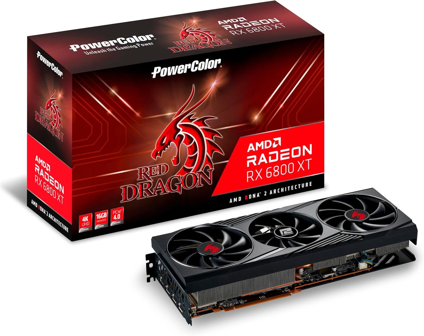 Red Dragon AMD Radeon™ RX 6800 XT Gaming Graphics Card with 16GB GDDR6 Memory, Powered by AMD RDNA™ 2, Raytracing, PCI Express 4.0, HDMI 2.1, AMD Infinity Cache